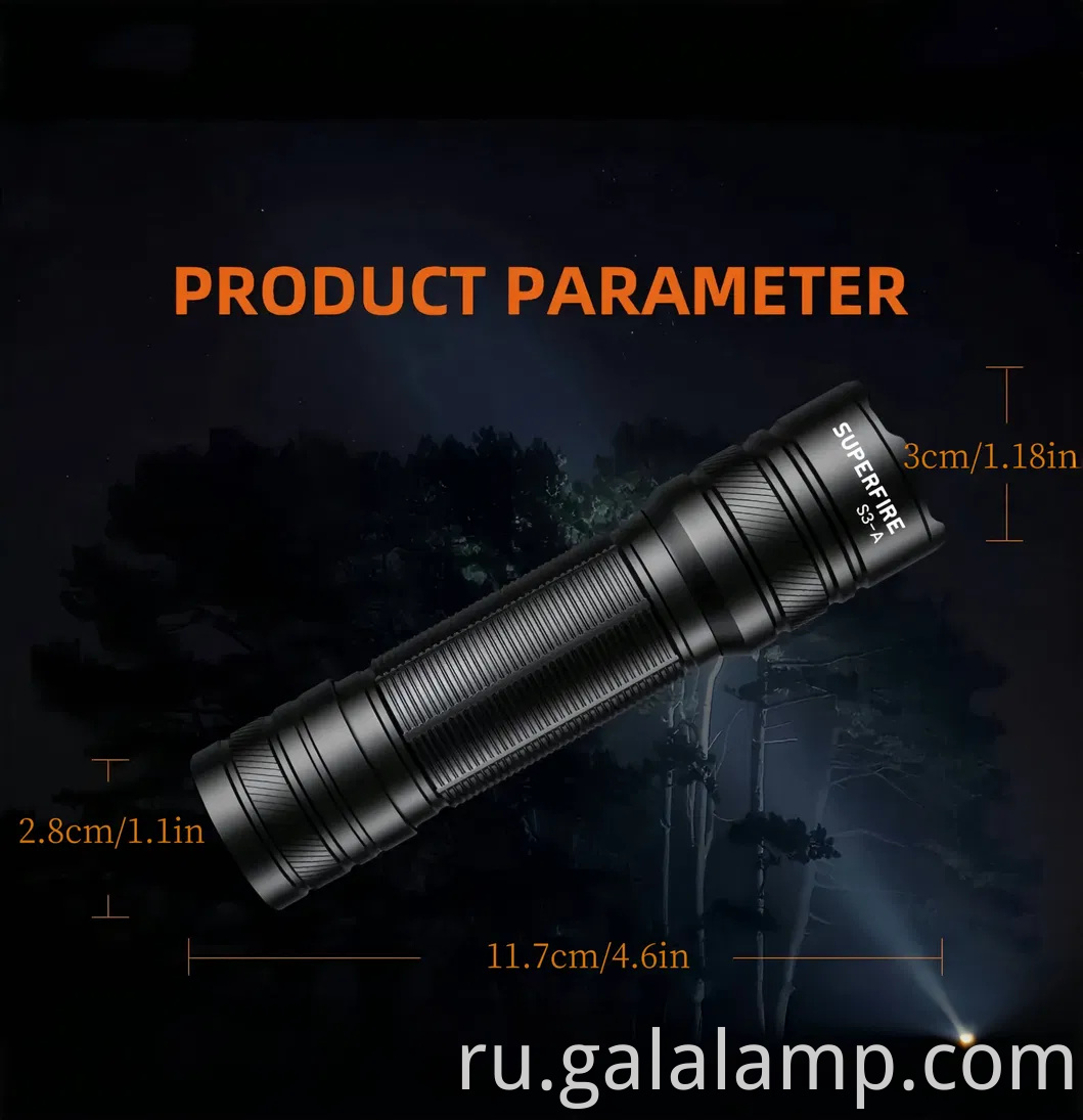 Мини-фонарик, алюминиевый сплав S3-A, Фонарик с переменным Zoom Outdoor Lighting